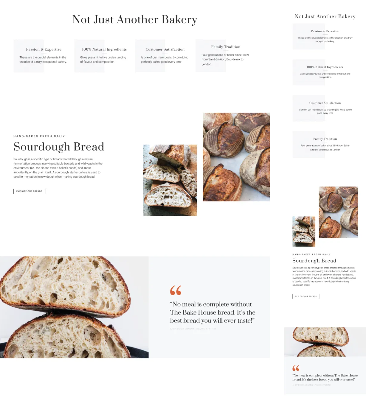 Bakery web design 4